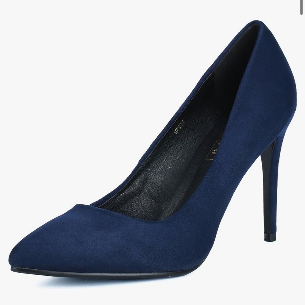 IDIFU Navy suede 4” heels (NIB)